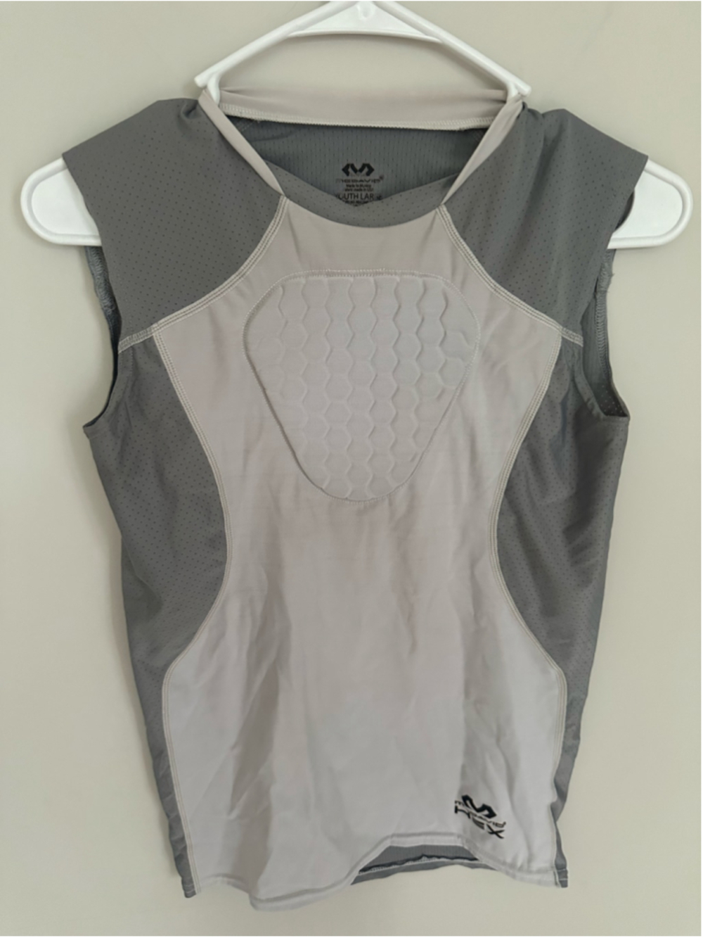 Boys McDavid Padded Compression Jersey Grey Size L